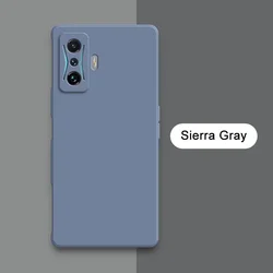 Square Liquid Silicone Full Protective Soft Fashion Phone Case Cover for Redmi K50 Gaming (Sierra Gray)