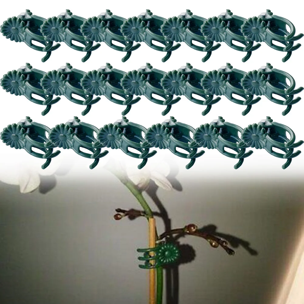 

20pcs Plant Support Clip Orchid Clip Climbing Plant Stem Clamps Garden Flower Vines Plant Support Fix Clip Garden Plant Supplies
