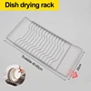 Drain Rack Expandable over the sink,304 Stainless Steel sink Rack,dish cup Soap Sponge Rag Storage Holder for Kitchen Organizer 3