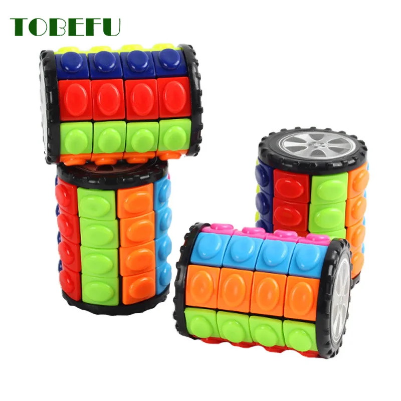 TOBEFU 3D Magic Corn Cube Tower Puzzle Speed Cube Wheel Rotating Game Cubos Cylindrical Toys for Children Educational Gifts 2