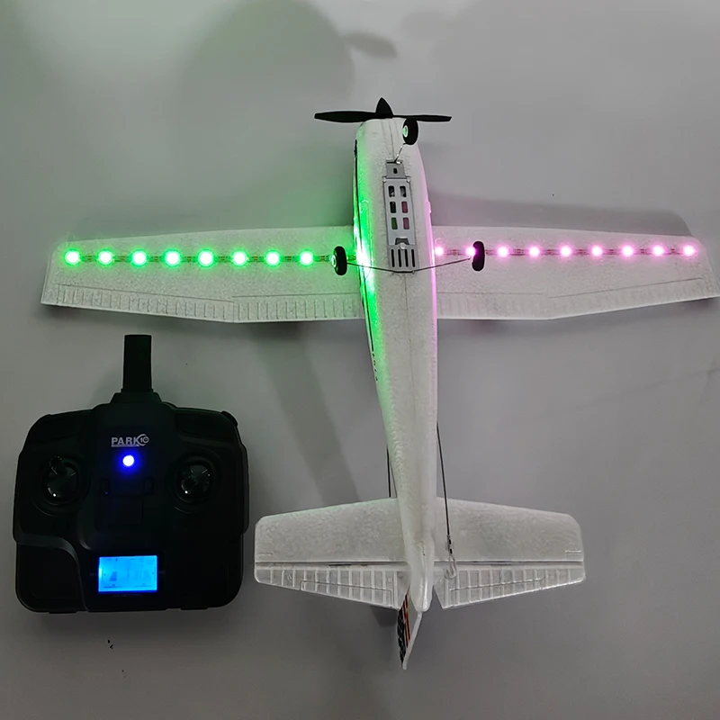 탑 3CH P707Gyro Cessna RC 비행기 2.4G 3D/6G LCD 디스플레이 야간 조명 고정 날개 항공기 RTF 장난감 소년 선물용