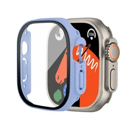 Premium Screen Protector with PC Bumper for Apple Watch Ultra - Tempered Glass Case Accessory (Ice blue 12)
