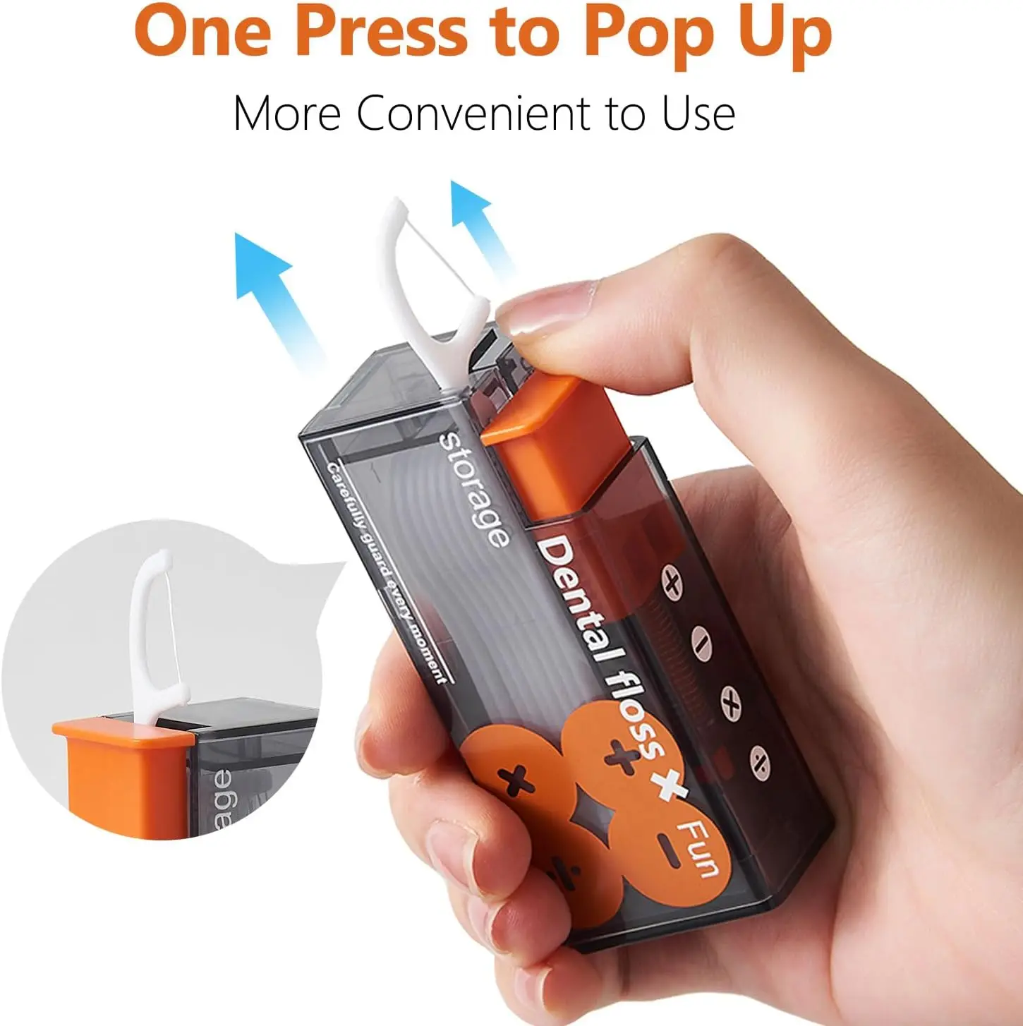 Portable Floss Dispenser Includes 10Pcs Floss Automatic Ejectable Organiser Oral Care Press-on Disposable Flossing Sticks dental floss stick dental floss dental floss sticks dental floss dispenser dental cleaning tools