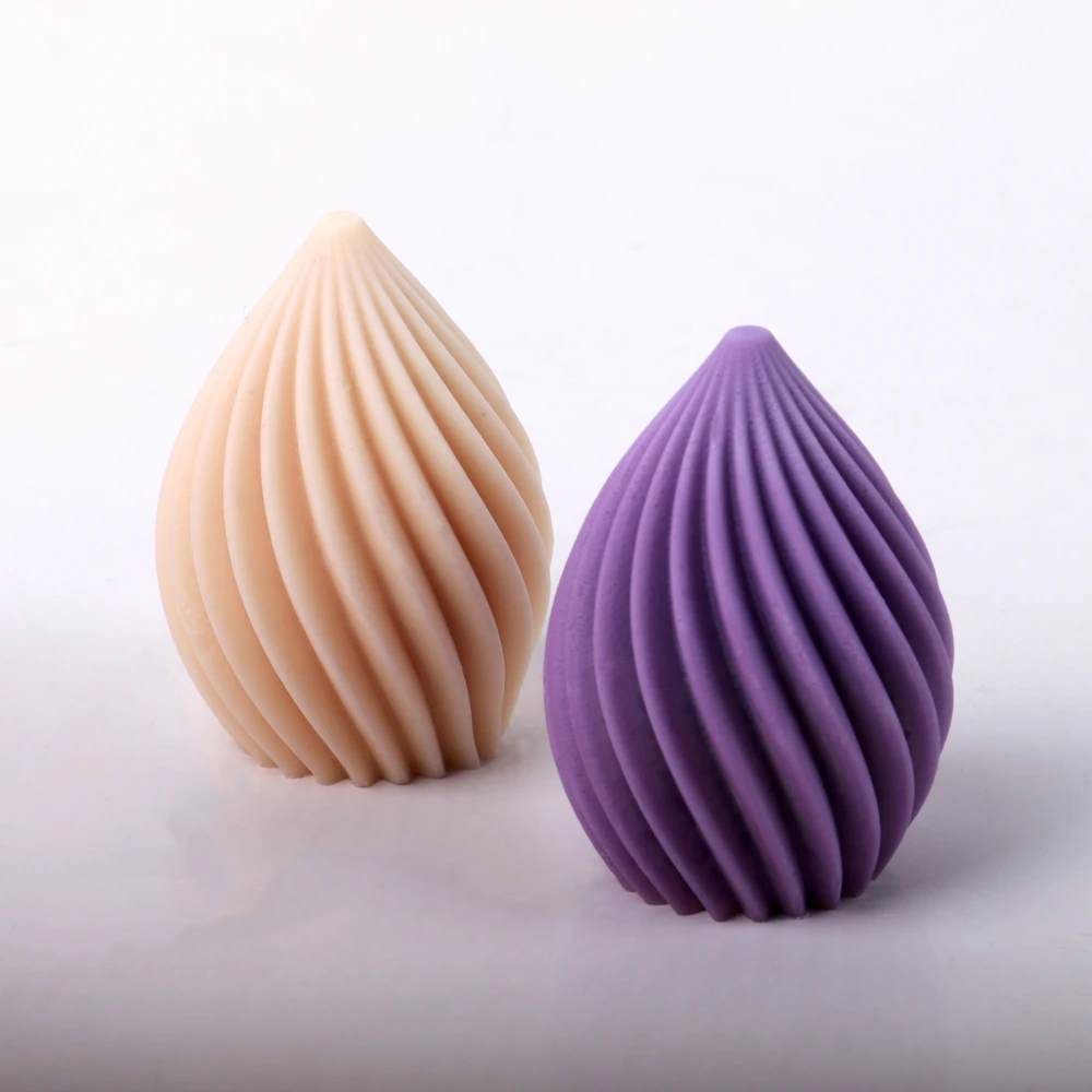 Description Picture 5 of itemGeometry Spiral Stripe Candle Silicone Mold New 3D Egg Shaped Resin Molds for DIY Aromatherapy Candle Soap Making Handmade Gifts