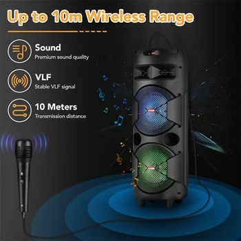 4000W Portable Bluetooth Speaker Dual 6.5