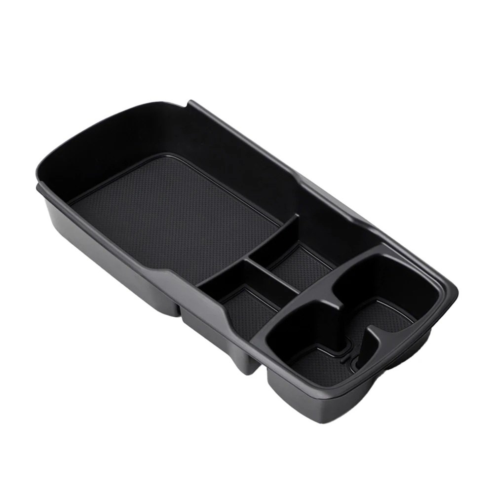 1pc Auto Center Console Storage Box Lower Layer Tray Tidying Black ABS For Kia EV6 21-24 Stowing Tidying Interior Accessories car central armrest storage box for volvo xc40 accessories stowing tidying useful auto interior accessories