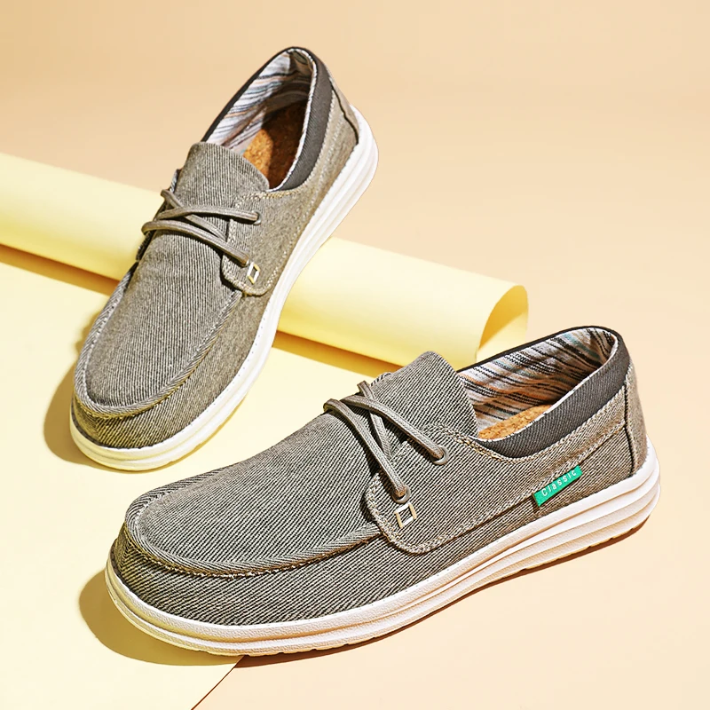 Golden Sapling Canvas Shoes Men Retro Loafers Lightweight Flats Leisure Footwear Male Summer Moccasin men's Casual Business Shoe 4
