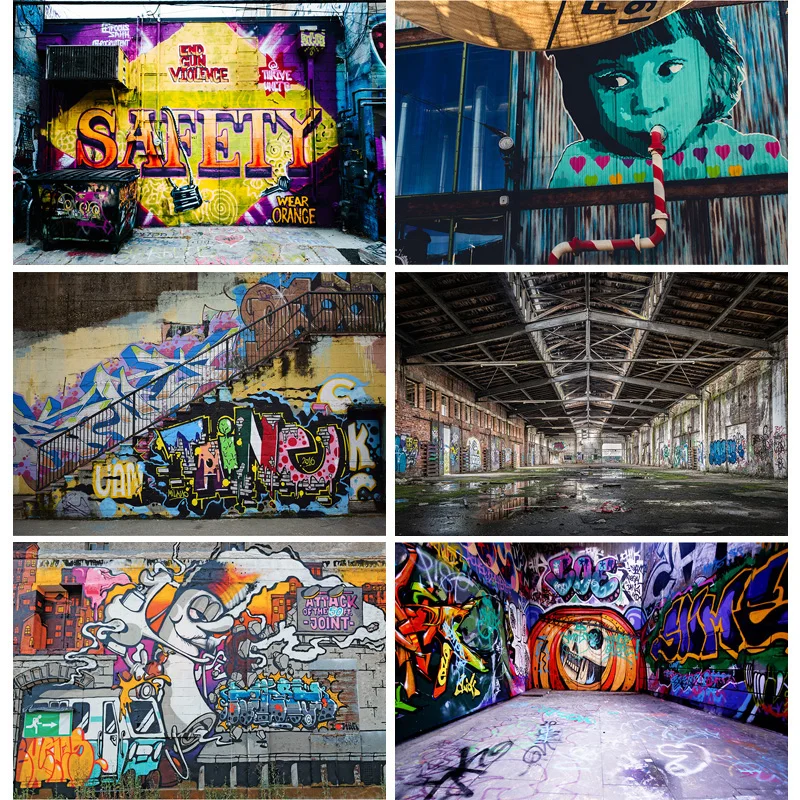 

Brick Wall Art Graffiti Photography Backdrops Baby Children Portrait Photography Background For Photo Studio TYD-01
