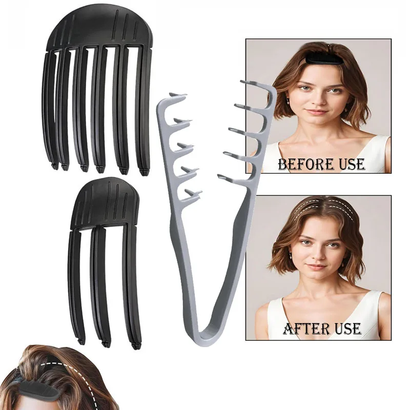 2/3pcs Fluffy Texture Styling Comb Volumizing Wide-Tooth Hair Styling Tools Natural Curling Perm Fluffy Bangs Clips hair clips,hair accessories