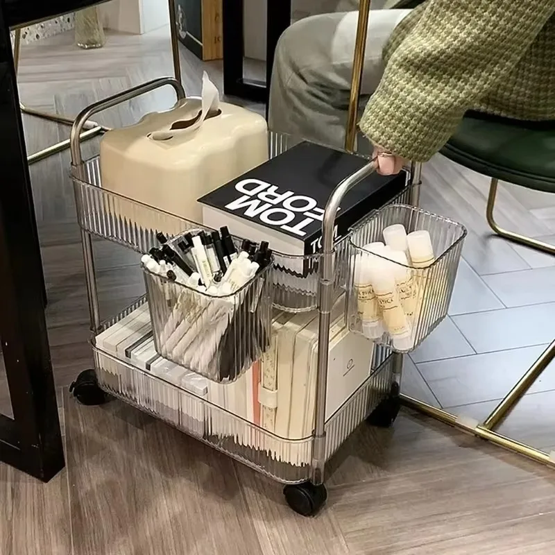 Multi-Layer Acrylic Storage Rack Box Waterproof Transparent Mobile Shelf Small Spaces Cosmetics Books Kitchen Organizer