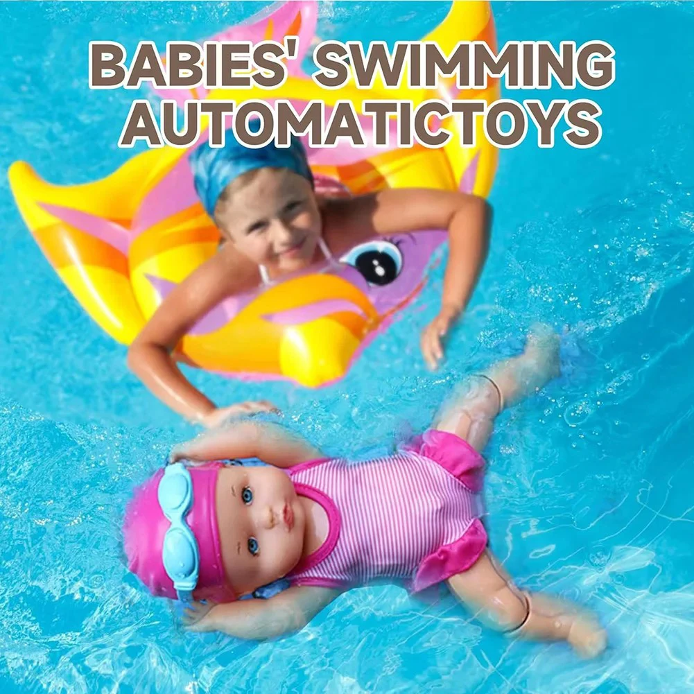 Electric Baby Swimming Doll Waterproof Detachable Joint Doll Battery Powered Cute Movable Toy Realistic Pool Dolls for Kids Gfit