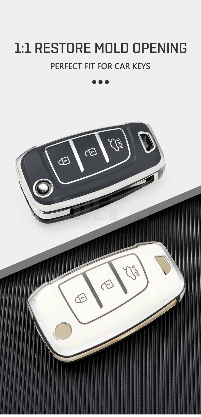 Nuovo TPU Car Flip Key Case Cover Shell per Hyundai Elantra Solaris I30 I35 I40 IX35 Sonata Santa Fe Tucson Verna Celesta Accent - Sd5963945b1b44897893d96ff2972caf3r