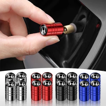 4pcs Metal Car Badges Wheel Tire Valve Caps Auto Accessories For Honda Civic Accord Fit CRV Jazz Odyssey Insight Legend HRV 1