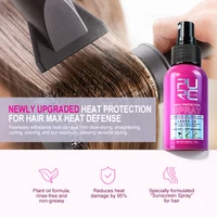 PURC Spray protecteur thermique huile de noix de coco contrôle des frisottis et brillance pour tous les types de cheveux Protection thermique jusqu'à 470 ° F Soins des cheveux 4