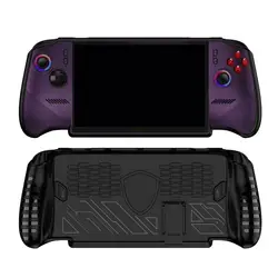 Durable Lightweight Shockproof TPU Protective Case with Kickstand for Handheld Game Consoles (Black)