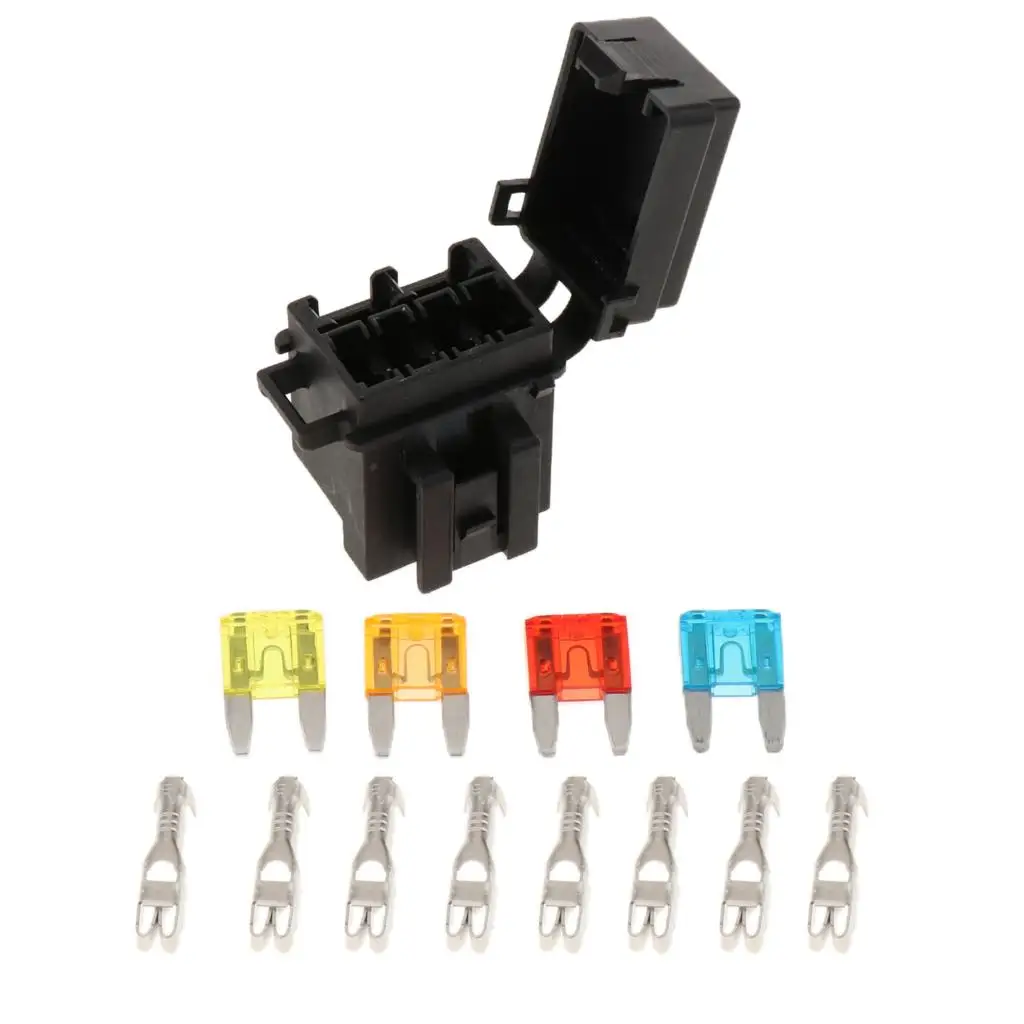 4 Way Blade Fuse Box & 1 Way Relay Box Combo Holder / Block for RV/Boat/Tanker/Trailer/Marine/Truck/SUV/Camper fuse box holder,fuse box,marine fuse block