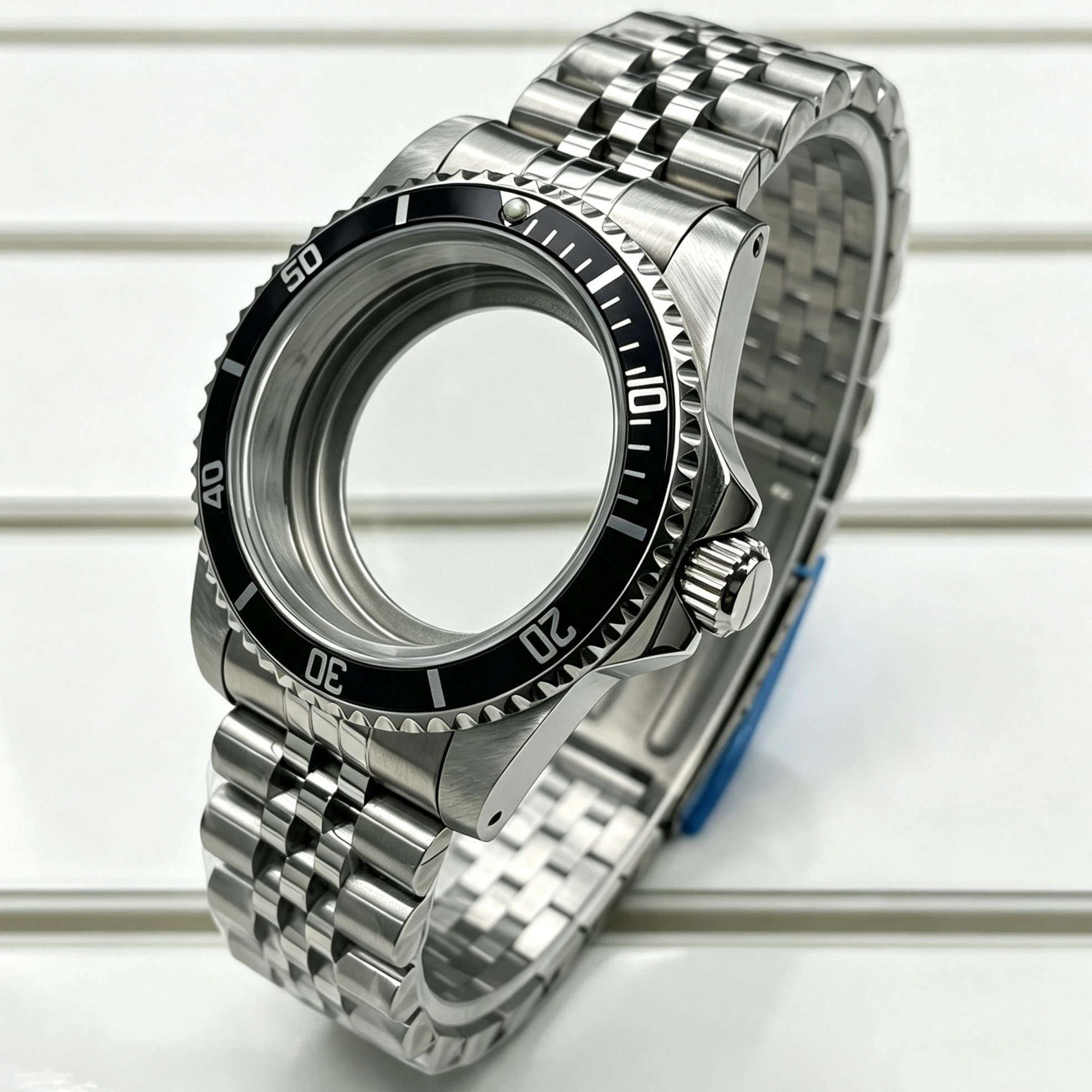 Premium 39.5mm Stainless Steel Watch Case with Sapphire Glass