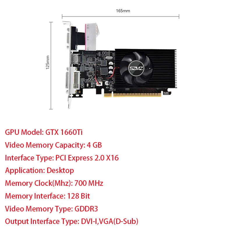 Gt730 4gb Ddr3 128bit Graphics Card With Hdmi Vga Dvi Port Video