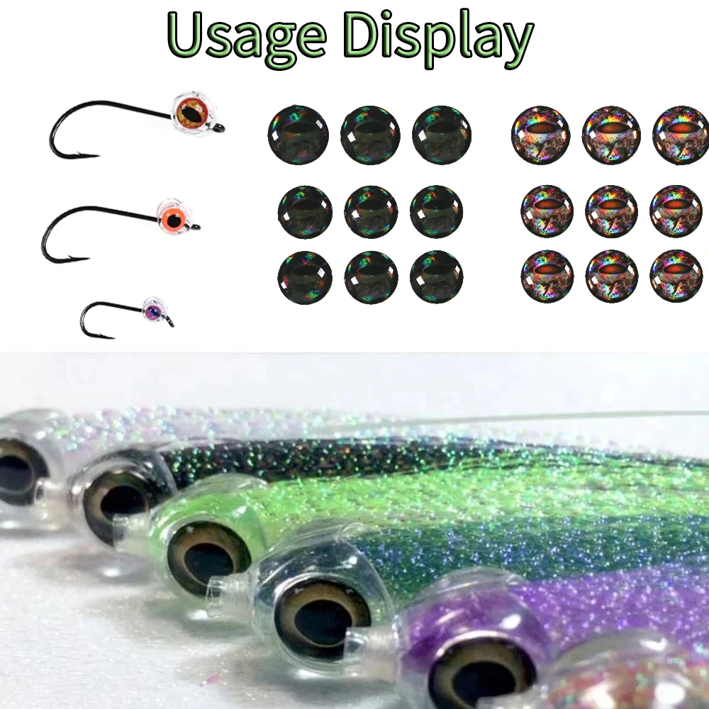 Vampfly 828pcs Assorted Mix Color Epoxy 3D Fish Eyes For Fishing Fly Lure  Making 3D Simulation Artificial Holographic Fish Eyes - AliExpress