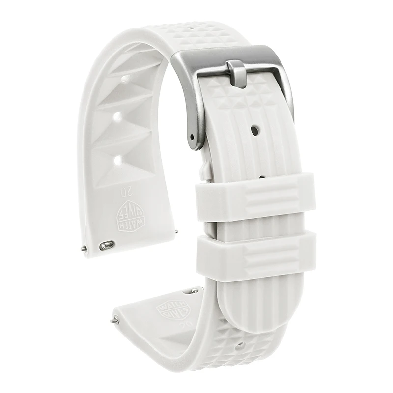 Durable Rubber Waffle Waterproof Watch Strap - Quick Release, 20mm & 22mm