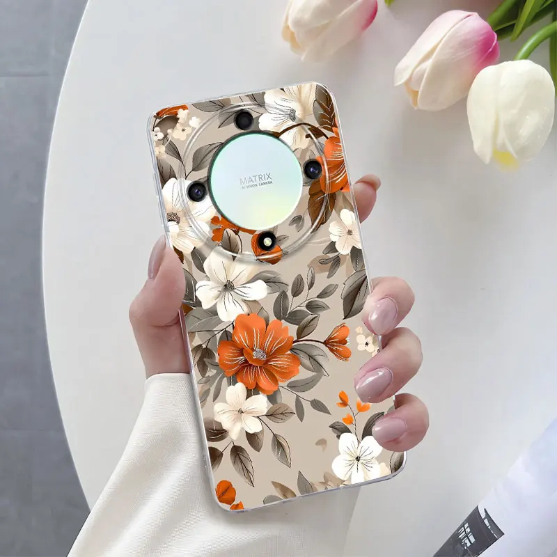 Luxury Flower Clear Soft Silicone Protective Phone Case
