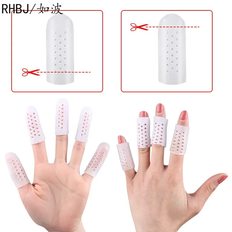 2Pcs Silicone Finger Toe Cap Protector Cover Thumb Sleeve Corn Blisters Pain Relief Toe Tube Bunion Correction Foot Care finger protector finger guard bunion splint thumb brace