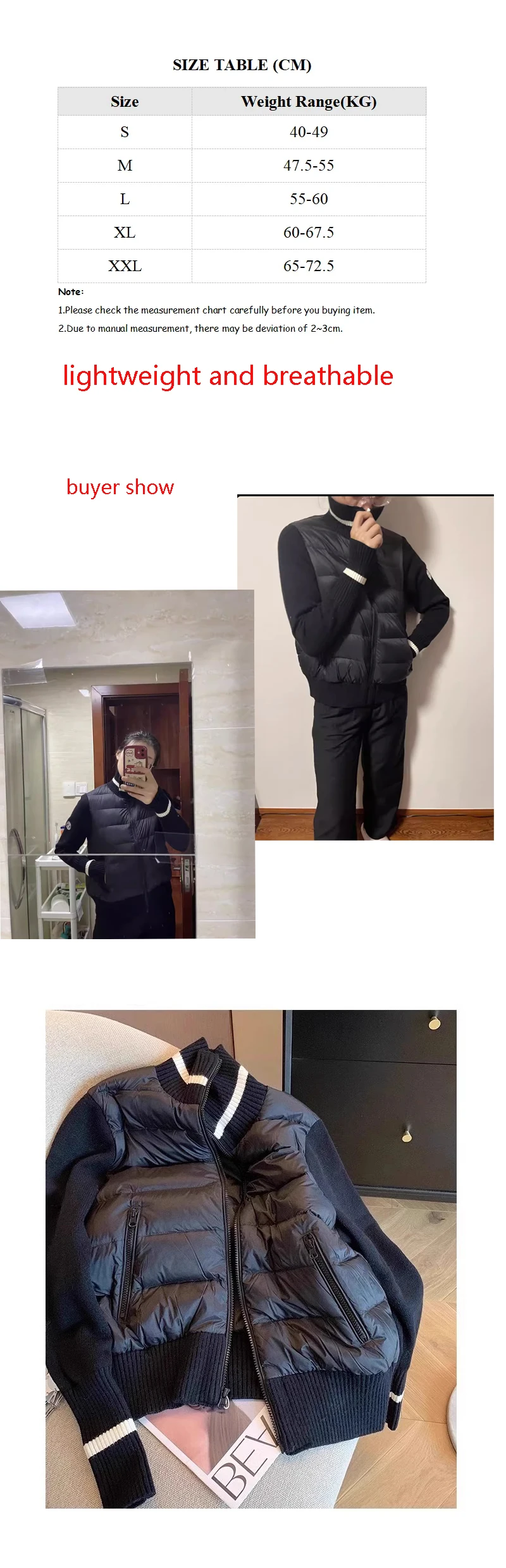 Women's Down Cotton Jacket Autumn Winter Color Contrast Splicing Knitted Long Sleeve Coats Lightweight Stand Collar Outerwear