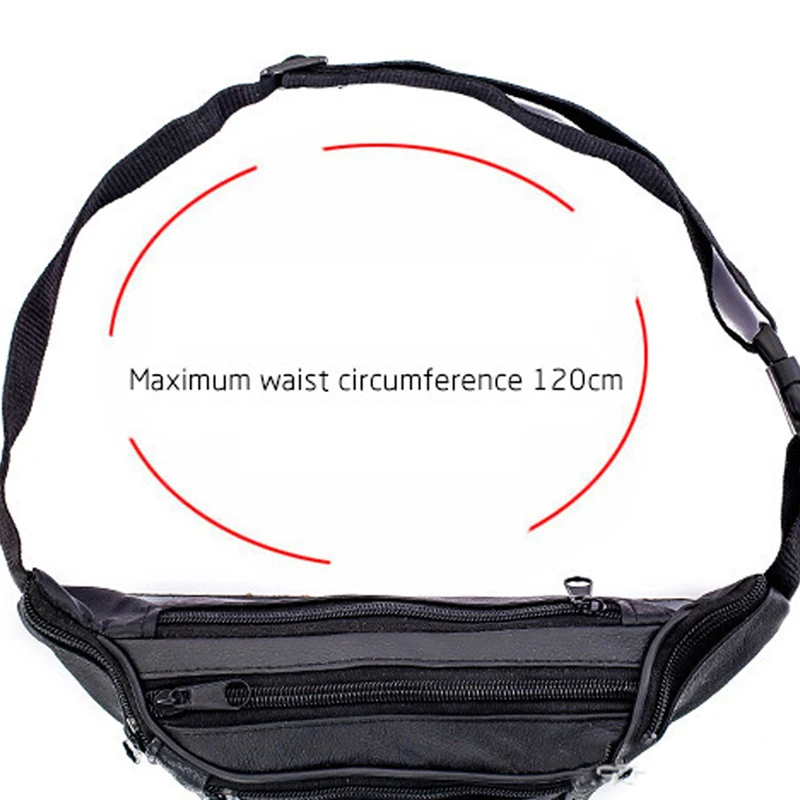 Fashion Men Leather Waist Packs City Walking Men Organizer Travel Waist Pack Necessity Belt Mobile Phone Bag