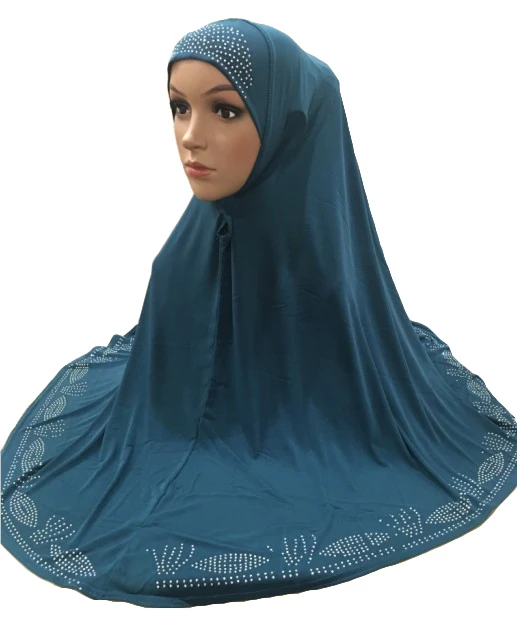 Grande Overheand Donna Hijab Khimar Pull On Ready Made Sciarpa Istantanea One Piece Amira Full Cover Musulmano Niqab Preghiera Burqa Ramadan