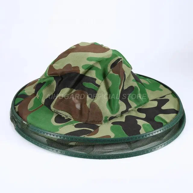 Camo Méhészeti Kalap Fej Feje Védelem Fátyol Maszk Méh Rovar Anti-Moszkitó Biztonsági Megelőző Háló - Image 2