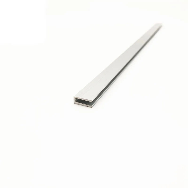 Aluminum U Channel U shape Aluminum 4-7mm wide 0.6-0.8mm thick 6063 Aluminum Alloy Glass Covered Edge Strip