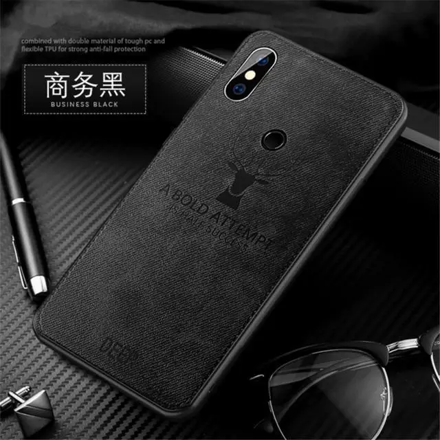 Magnetic Deer Design Cloth Texture Soft TPU Back Case