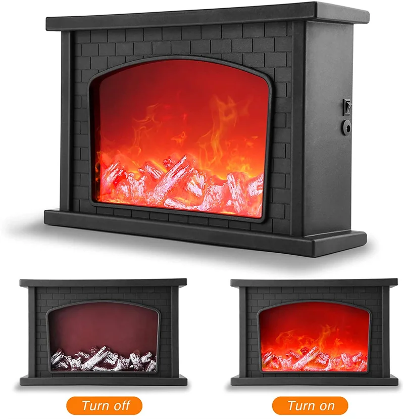 

LED Flame Lantern Lamps Decorative Fireplace Simulated Flame Effect Flameless Light Courtyard Room Tabletop Festival Decor Gift