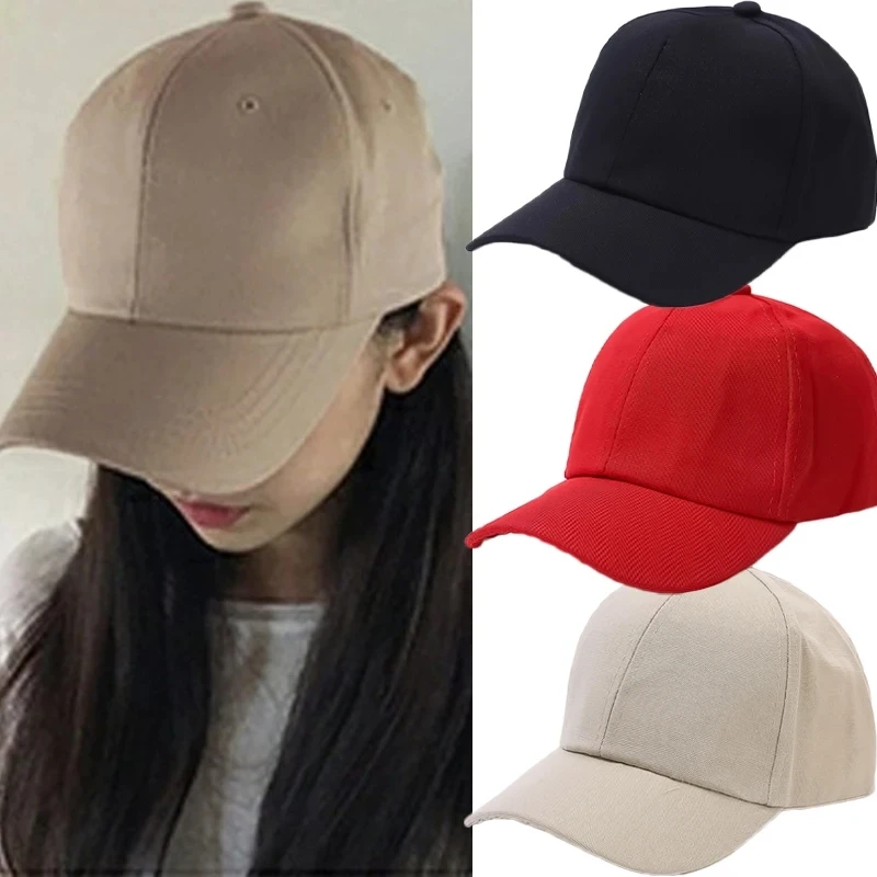 

Men Women Black Hat Solid Color Baseball Cap Snapback Versatile Outdoor Sunscreen Hats Fitted Casual Sport Hip Hop Peaked Cap