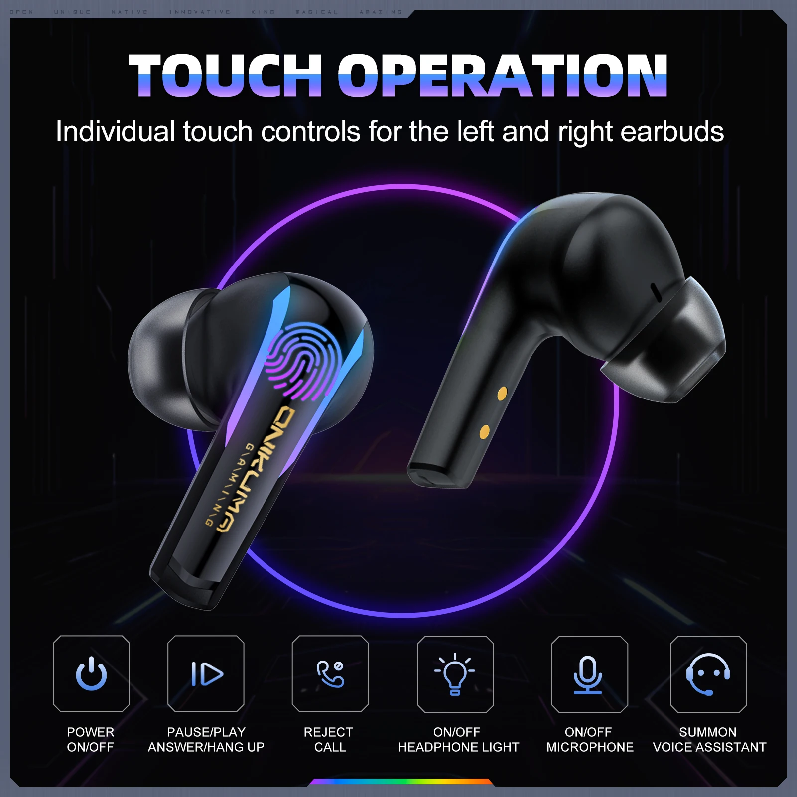 ONIKUMA T27 dual-mode cool RGB gaming headphones with high-definition call sound quality and low latency for gaming 1