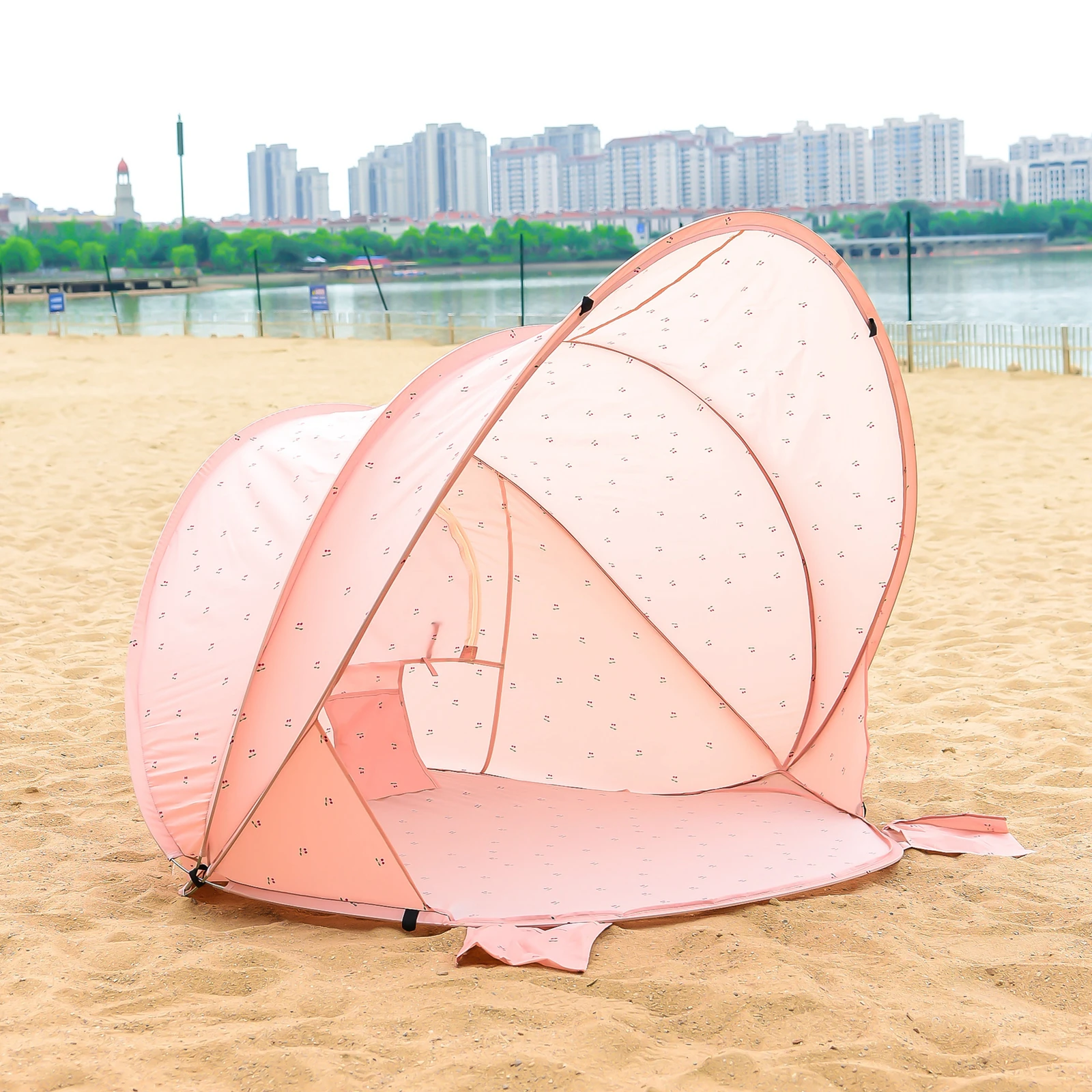 Baby Travel Tent Camping Playground Kids Play Tent Summer Beach Tent for 1-4 Person Sun Shade Tent 4