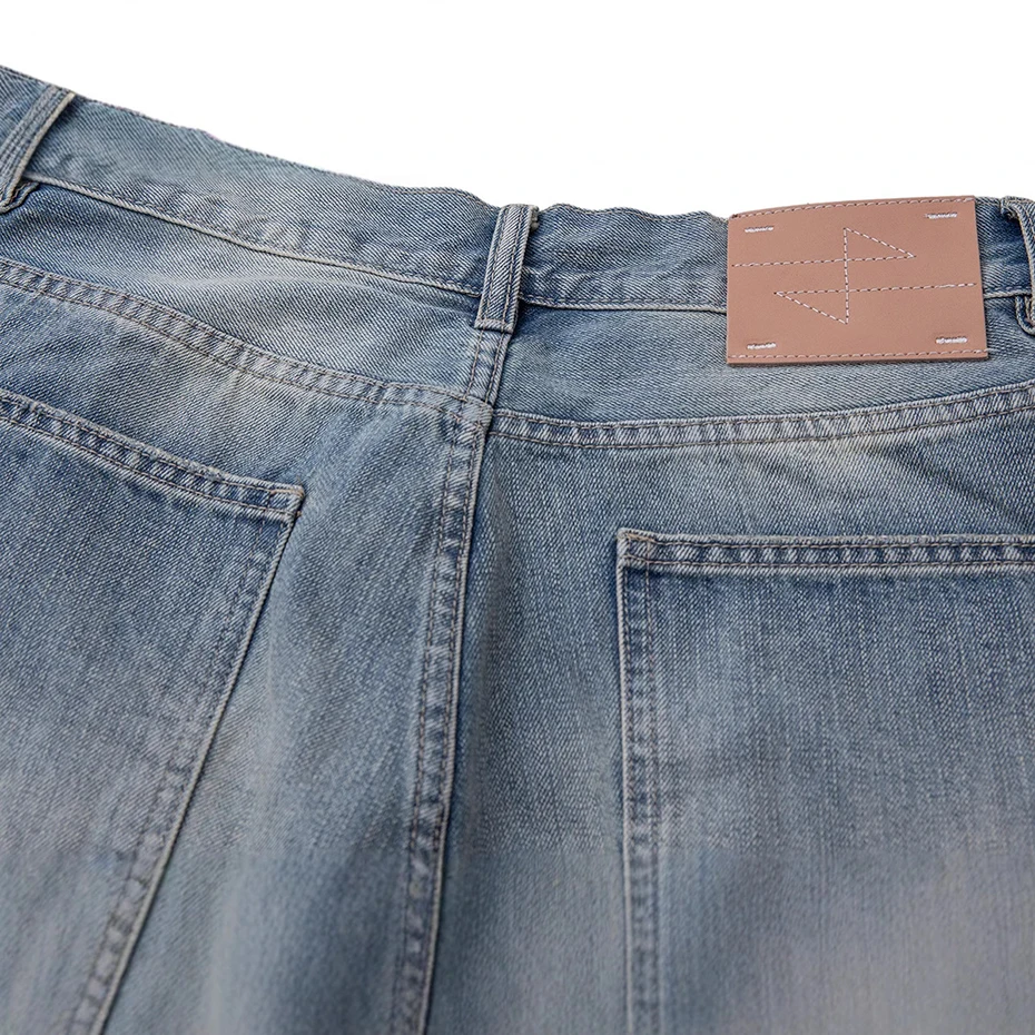 Vintage Blue Ripped Denim Shorts Men Summer Casual Loose Jeans Shorts Streetwear Harajuku Hip Hop