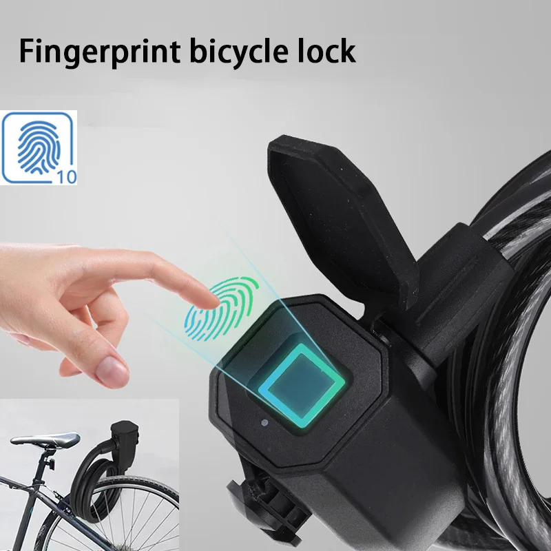 BicycleFingerprintLockIntelligentAntitheftChainLockWaterproofAndDustproofUSBCharging