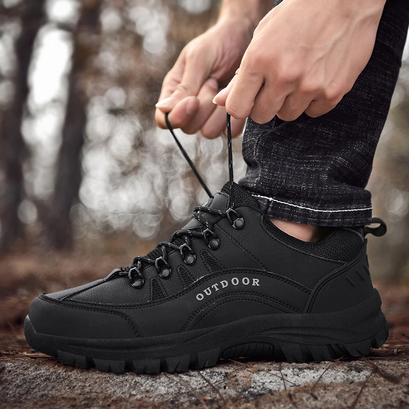 Men Outdoor Shoes Lace Up Sport Casual Camping Treking Hiking Boots Non-slip Sneakers Waterproof Mountain Shoes Size 38-49