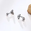 Men Stud Earring,Triangle Pierced Crystal Zircon Stud Earrings,Stainless Steel Tiny Minimalist Studs for Mens Women Jewelry 4