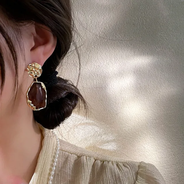 Fashion Pendant Earrings Trend Vintage Geometry  for Women  2022 Korean Jewelry Bohemia Acrylic Accessories Party Gift 3