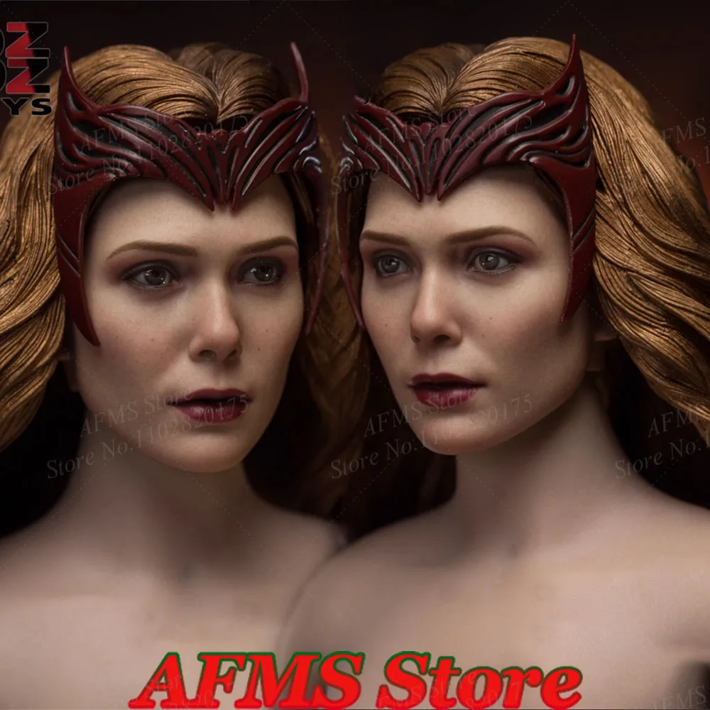 Bzz Toys Bh191 1/6 Soldato Femminile Scarlet Witch Head Sculpture Marvel The X-Men Elizabeth Olsen Head Modello Intagliato Fit 12 ''Body
