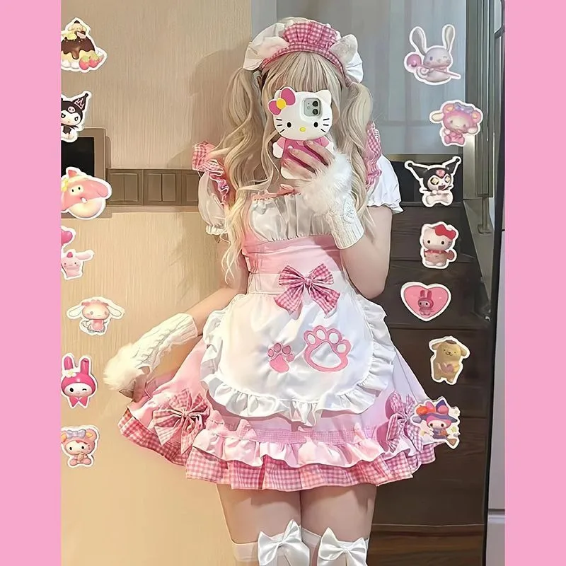 

Kawaii Japanese Dress Traf South Korea Lolita Lo Niang Y2k Suit Campus Girl Woman Party Outfit Gift Cute Clothing