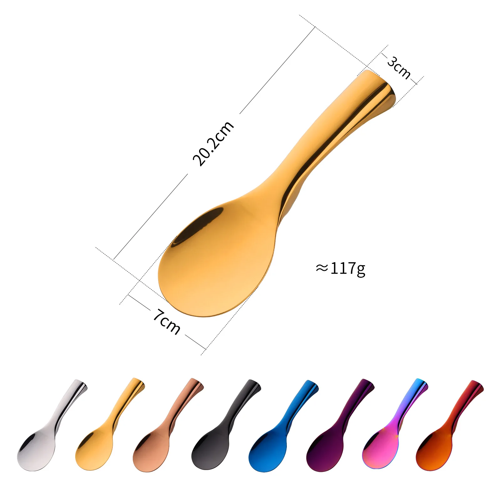 Stainless Steel Spoon 1/2Pcs Non-stick Rice Paddle Long Handle Thicken Soup Spoon Dinnerware Kitchen Cooking Tool