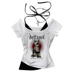 Vintage Harajuku Y2K Streetwear Crop Top Corset - M (36225)