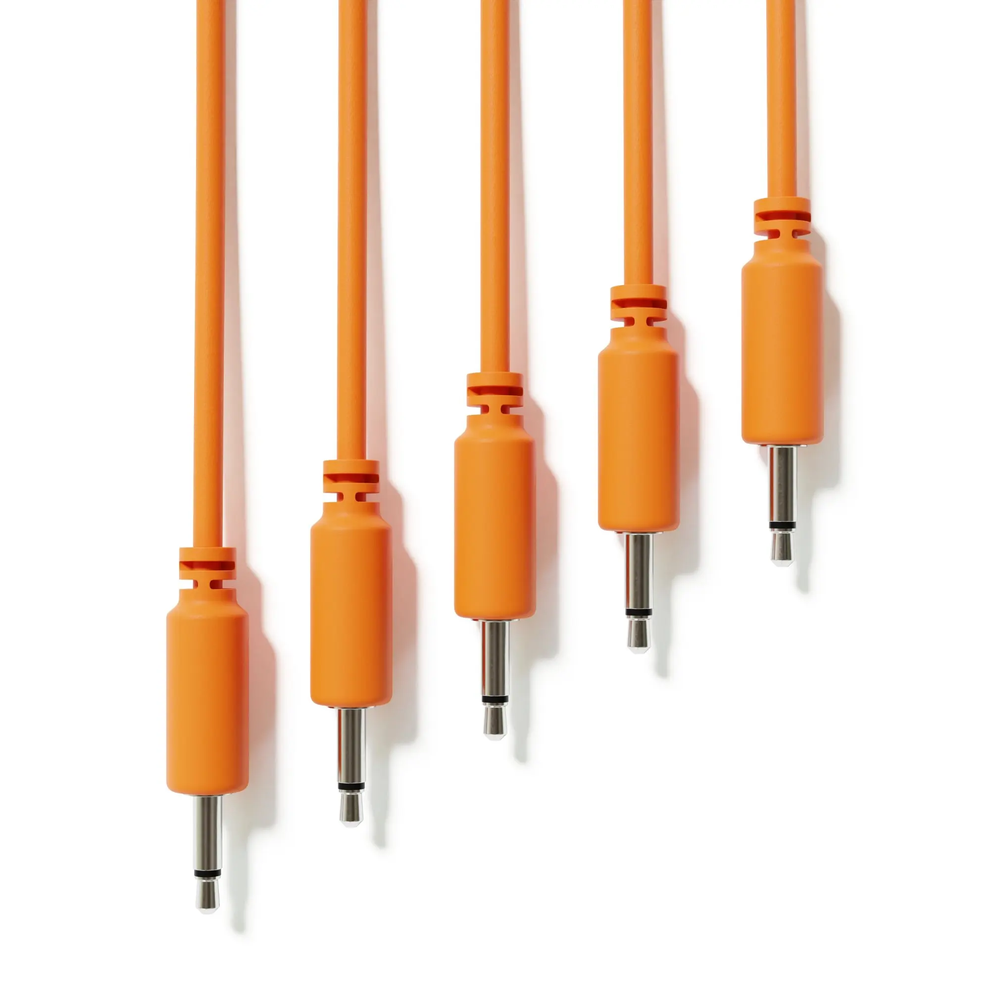 Vibrant Eurorack Mono Patch Cables - 5 Pack, Orange Pink