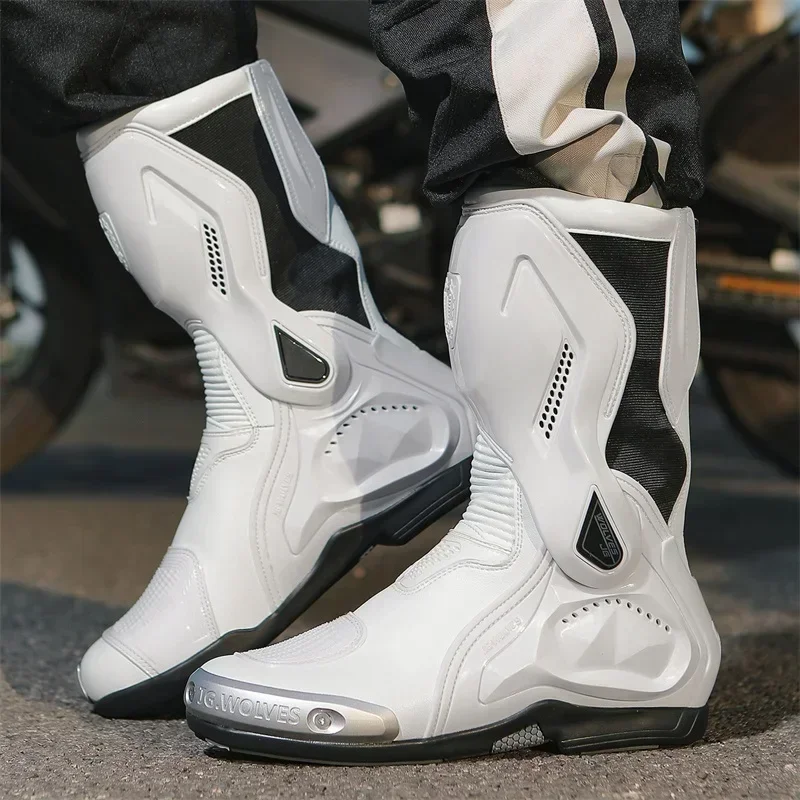 Men's Motorcycle Shoes Fall Prevention Cycling Shoes Consolidate Stability Motorboats Crashproof Road Cycling Boots Breathable motorcycle shoes