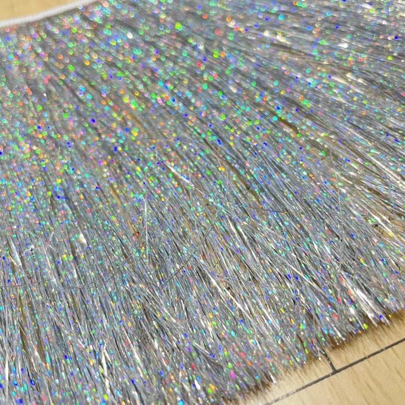 20cmLaser rain Curtain Gold and Silver TasselsPETGlitter Silk Fringe Decoration Clothing Lace Party Accessoriesdiy