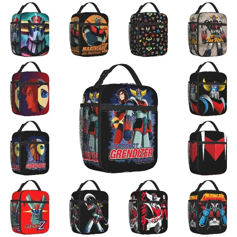 

Изолированная сумка для ланча Goldorak grenрядом Actarus для пикника на открытом воздухе, НЛО, робот, золотой Дрейк, портативный тепловой охладитель, коробка для бенто для женщин