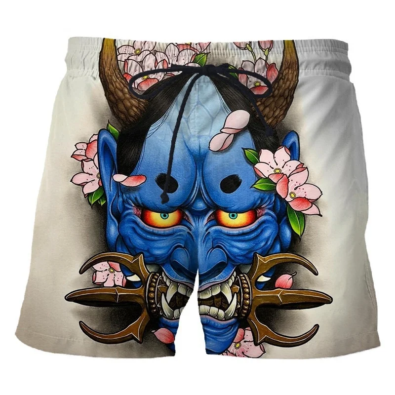 

Japanese Samurai 3d Printing Beach Shorts For Men Personality Hip-hop Vintage Oversized Swim Trunks Boys Summer Short Pants